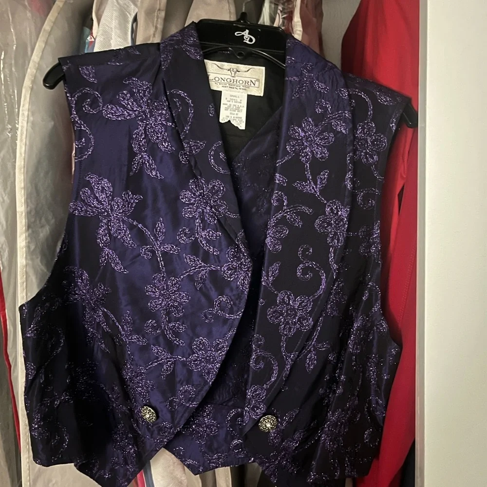 Purple Floral Women's Vest Size Small - Picture 1 of 3